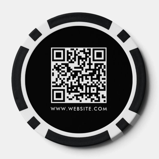 Modern Business Logo Scannable QR Code Black White Poker Chips (Achterkant)