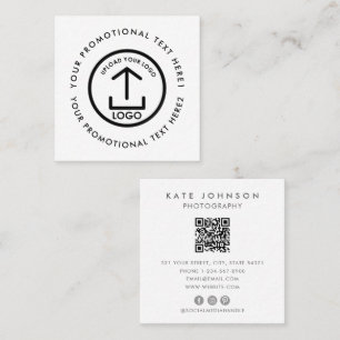 Modern Business Logo Scannable QR Code Wit Vierkante Visitekaartje