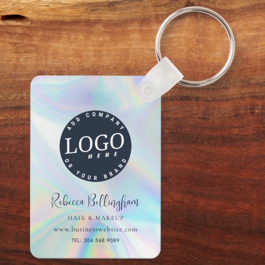 Modern Business Logo Script iriserende promotie Sleutelhanger (Achterkant)