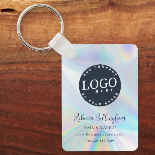 Modern Business Logo Script iriserende promotie Sleutelhanger (Voorkant)