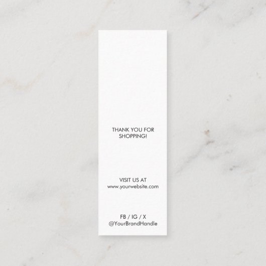 Modern Business Logo Sieraden Oorbel Display Kaart Contactkaartje (Achterkant)