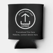 Modern Business Logo Tekst Promo QR Code Zwart Blikjeskoeler (Voorkant)