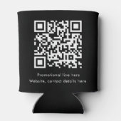 Modern Business Logo Tekst Promo QR Code Zwart Blikjeskoeler (Achterkant)