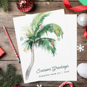Modern Business Logo Tropical Palm Tree Christmas Feestdagenkaart