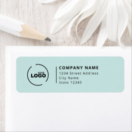 Modern Business Logo Turquoise Return-adres Etiket