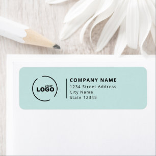 Modern Business Logo Turquoise Return-adres Etiket
