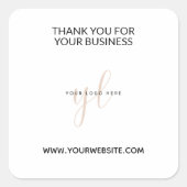 Modern Business Logo Website Branded Bedankt Vierkante Sticker (Voorkant)