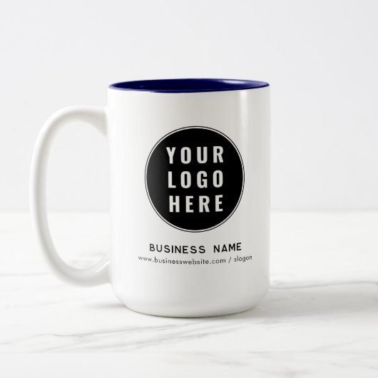 Modern Business Logo Website Custom Promotional Tweekleurige Koffiemok (Links)