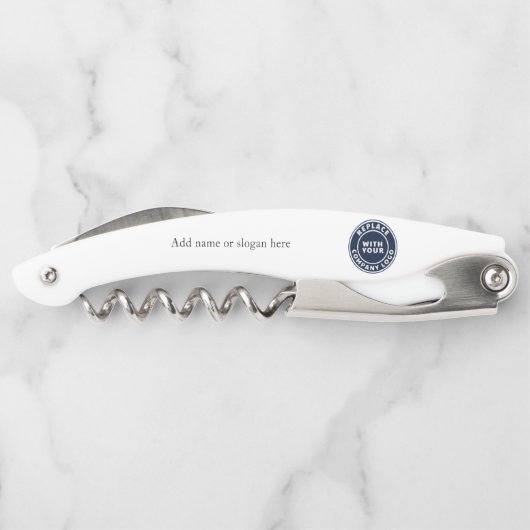 Modern Business Logo website medewerkers swag Kurkentrekker (Achterkant)