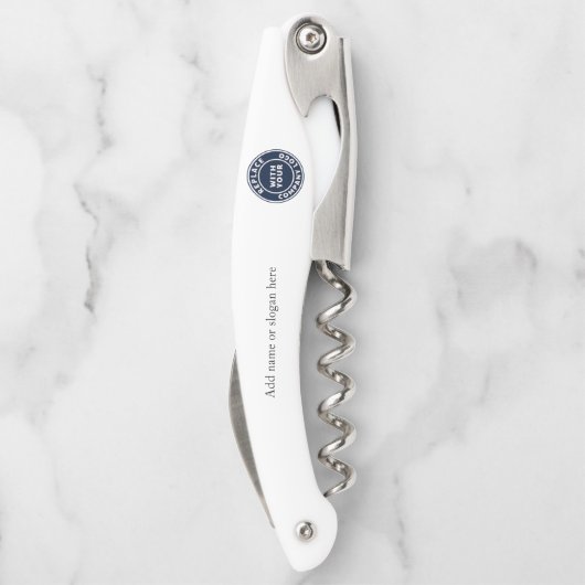 Modern Business Logo website medewerkers swag Kurkentrekker (Achterkant)