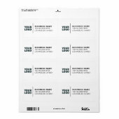 Modern Business Logo Wit & Zwart Retouradres Etiket (Full Sheet)