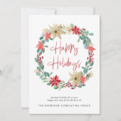 Modern Business Logo Wreath Corporate Kerstmis Feestdagenkaart (Voorkant)