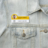 Modern Business Logo Yellow Photo Magnetic Naamplaatje (In situ)