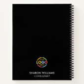 Modern Business Logo Zwart Monogram Initiaal Notitieboek (Achterkant)