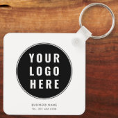 Modern Business Logo Zwart Wit Custom Giveaway Sleutelhanger (Achterkant)