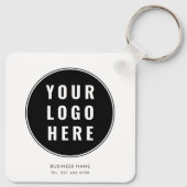 Modern Business Logo Zwart Wit Custom Giveaway Sleutelhanger (Achterkant)