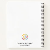 Modern Business Logo Zwart Wit Monogram Initiaal Notitieboek (Achterkant)