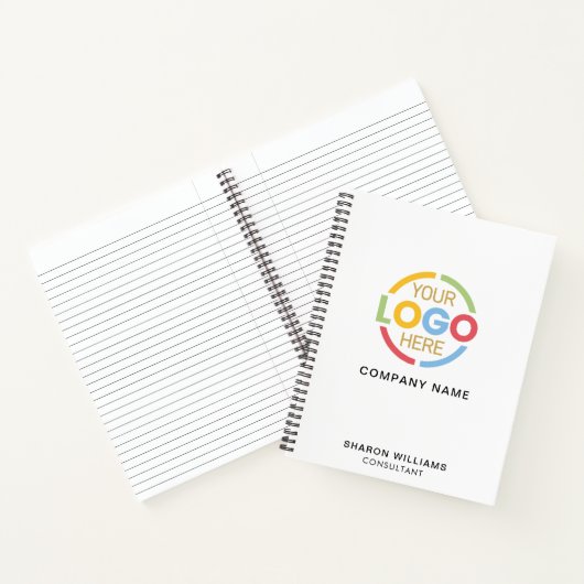 Modern Business Logo Zwart Wit Monogram Initiaal Notitieboek (Binnen)