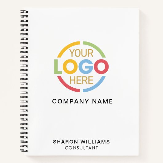 Modern Business Logo Zwart Wit Monogram Initiaal Notitieboek (Voorkant)