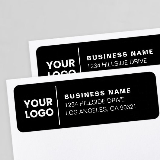 Modern Business Logo Zwart-wit retouradres Etiket