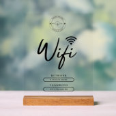 Modern Business Logo Zwart-wit Wifi Details Acryl Bord (Neutraal)