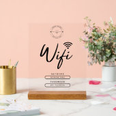 Modern Business Logo Zwart-wit Wifi Details Acryl Bord (Huwelijk)