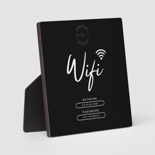 Modern Business Logo Zwart-wit Wifi Details Fotoplaat (Voorkant)