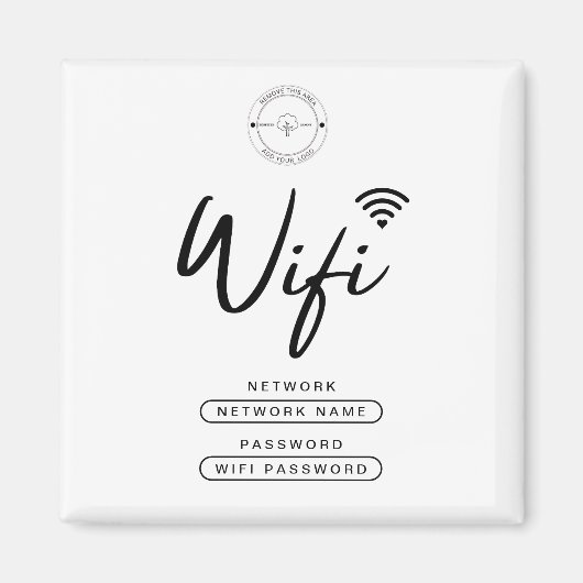 Modern Business Logo Zwart-wit Wifi Details Magneet (Voorkant)