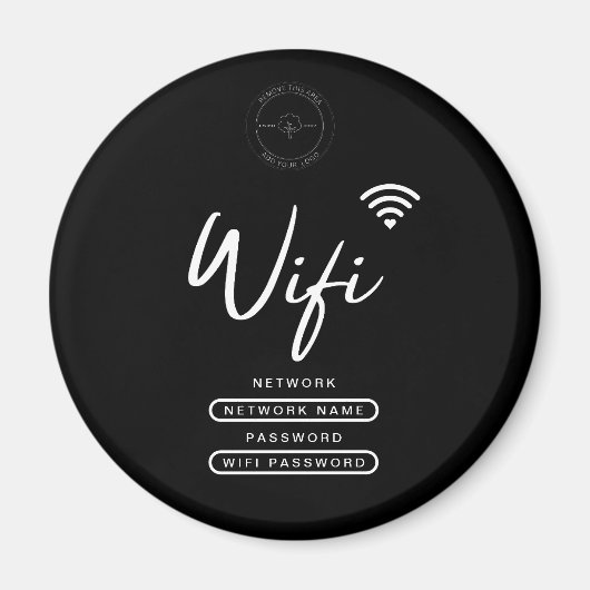 Modern Business Logo Zwart-wit Wifi Details Magneet (Voorkant)