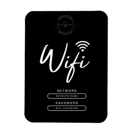 Modern Business Logo Zwart-wit Wifi Details Magneet (Verticaal)