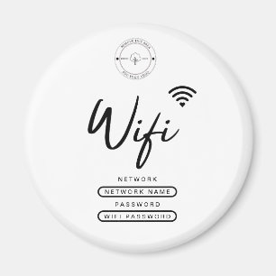 Modern Business Logo Zwart-wit Wifi Details Magneet