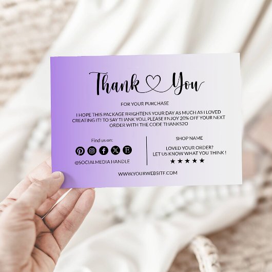 Modern Business Package Insert-Kaart Bedankkaart