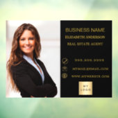 Modern Business Photo Contact Information black Raamsticker (Vel 3)