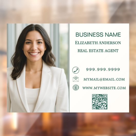 Modern Business Photo Contact Information Ivory Raamsticker (Vel 2)