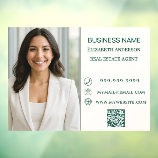 Modern Business Photo Contact Information Ivory Raamsticker (Vel 3)