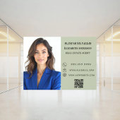 Modern Business Photo Contact Information sage Raamsticker