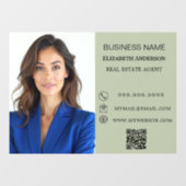 Modern Business Photo Contact Information sage Raamsticker (Vel)