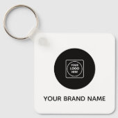 Modern Business QR Code Logo Promo Keychains Sleutelhanger (Voorkant)