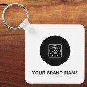 Modern Business QR Code Logo Promo Keychains Sleutelhanger (Voorkant)