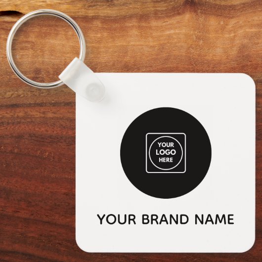 Modern Business QR Code Logo Promo Keychains Sleutelhanger (Voorkant)