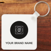 Modern Business QR Code Logo Promo Keychains Sleutelhanger (Achterkant)