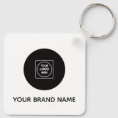 Modern Business QR Code Logo Promo Keychains Sleutelhanger (Achterkant)