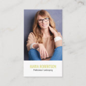 Modern Business QR Code Simple Photo Visitekaartje (Voorkant)