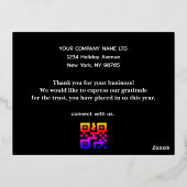 Modern Business Queer Code Bedrijf Folie Feestdagen Briefkaart (Achterkant)