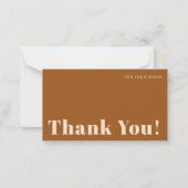 Modern Business Terracotta Hartelijk dank Notitiekaartje (Voorkant)