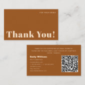 Modern Business Terracotta Hartelijk dank Notitiekaartje (Voorkant / Achterkant)