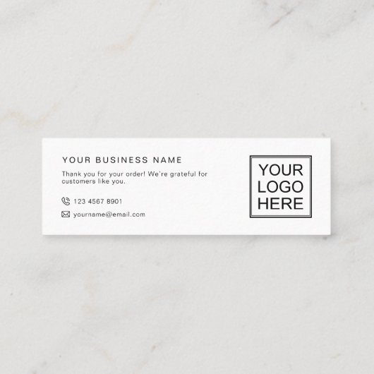 Modern Business Thank You Packaging Mini Inserts Visitekaartje (Achterkant)