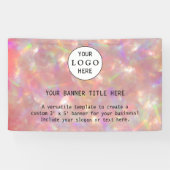 Modern Business Vrouwelijk Blush Roze Custom Logo Spandoek (Horizontaal)