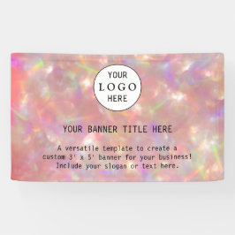 Modern Business Vrouwelijk Blush Roze Custom Logo  Spandoek