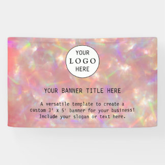 Modern Business Vrouwelijk Blush Roze Custom Logo  Spandoek